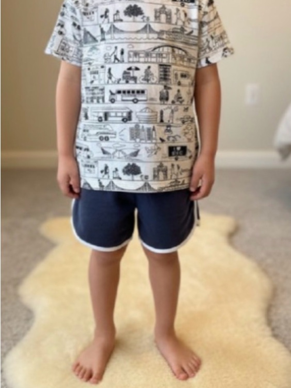 Two Graphic Tees and Shorts Winter Water Factory Organic Set